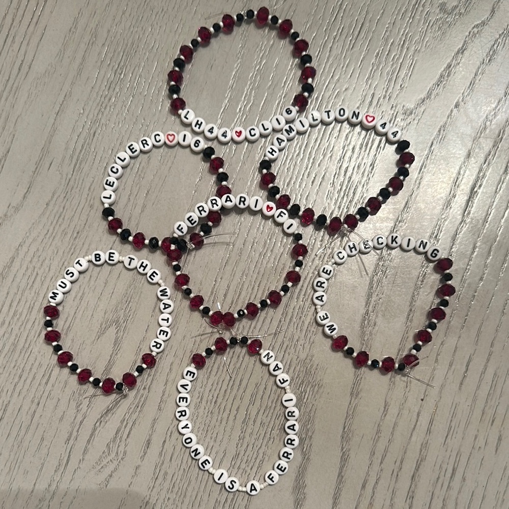 Ferrari F1 Leclerc Hamilton 16 44 Bracelets